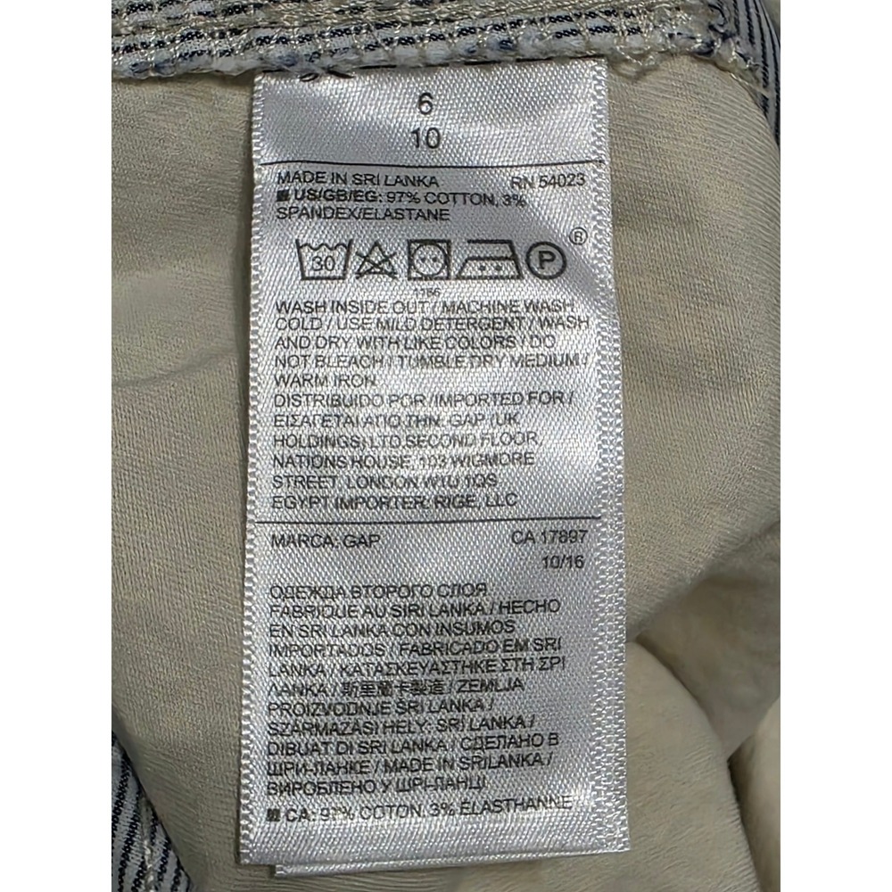 GAP Women's Girlfriend Chino Mid Rise White/Beige Size 6 Cotton - Picture 9 of 9